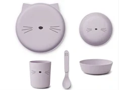 Liewood cat light lavender juniorsæt Brody (4-pack)